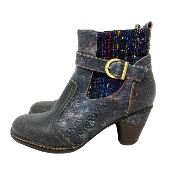 Spring Step L'Artiste Nancies Black Multi Mid Calf Boots - Size 7.5 multi color - Picture 4 of 11